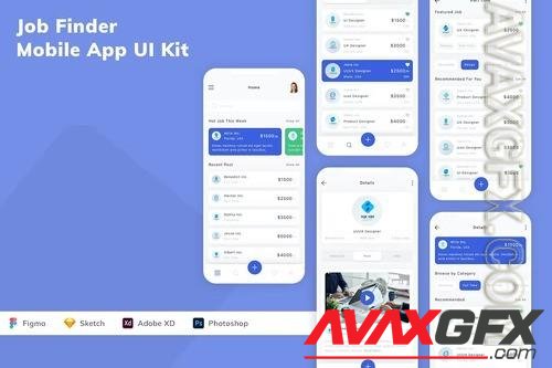 Job Finder Mobile App UI Kit XUC8ALA