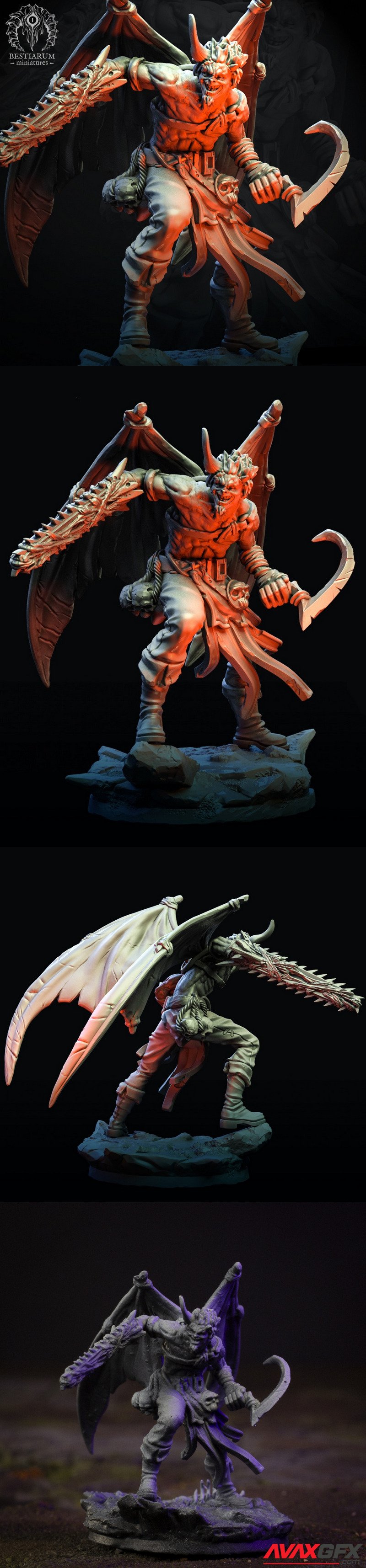 Bestiarum Miniatures - Skragoth Zealot Pose 2 - 3D Print Model