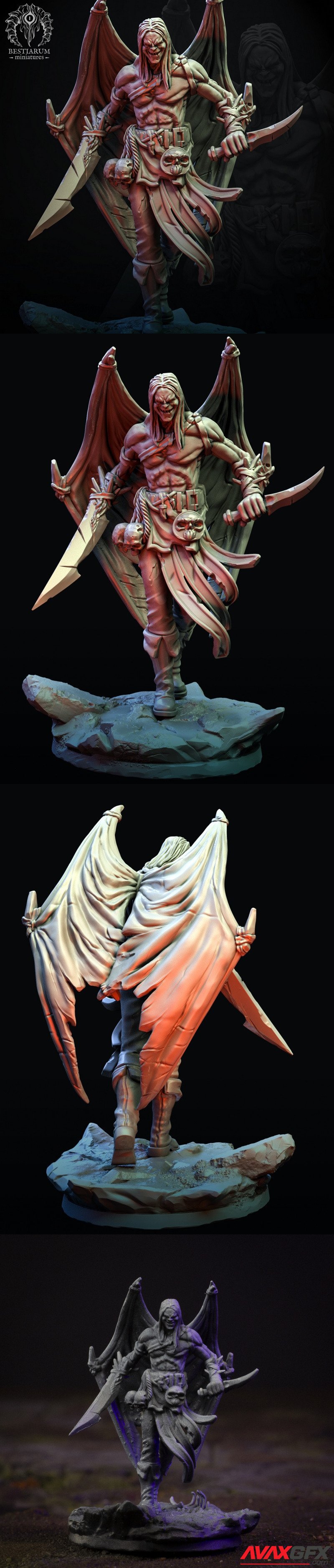 Bestiarum Miniatures - Skragoth Zealot Pose 3 - 3D Print Model