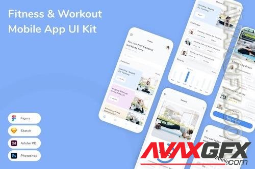 Fitness & Workout Mobile App UI Kit T98Q28S