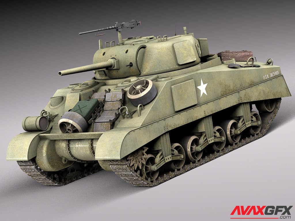 M4A2 Sherman Tank With Equipment