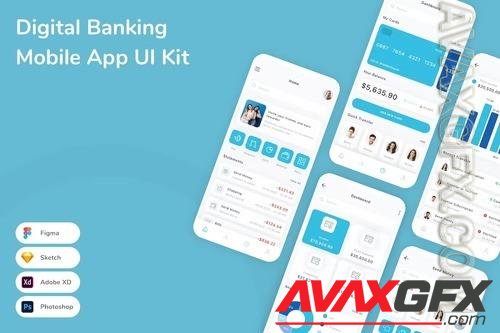 Digital Banking Mobile App UI Kit 354SE3G