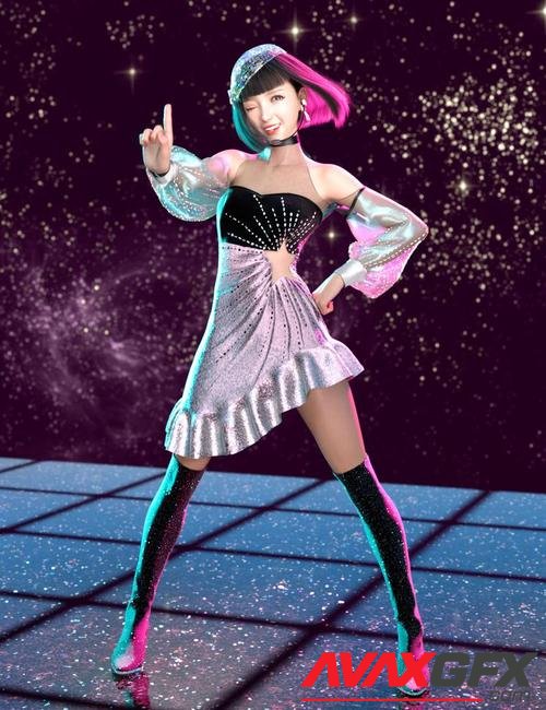 dForce Shooting Star Outfit for Genesis 8 and 8.1 Females