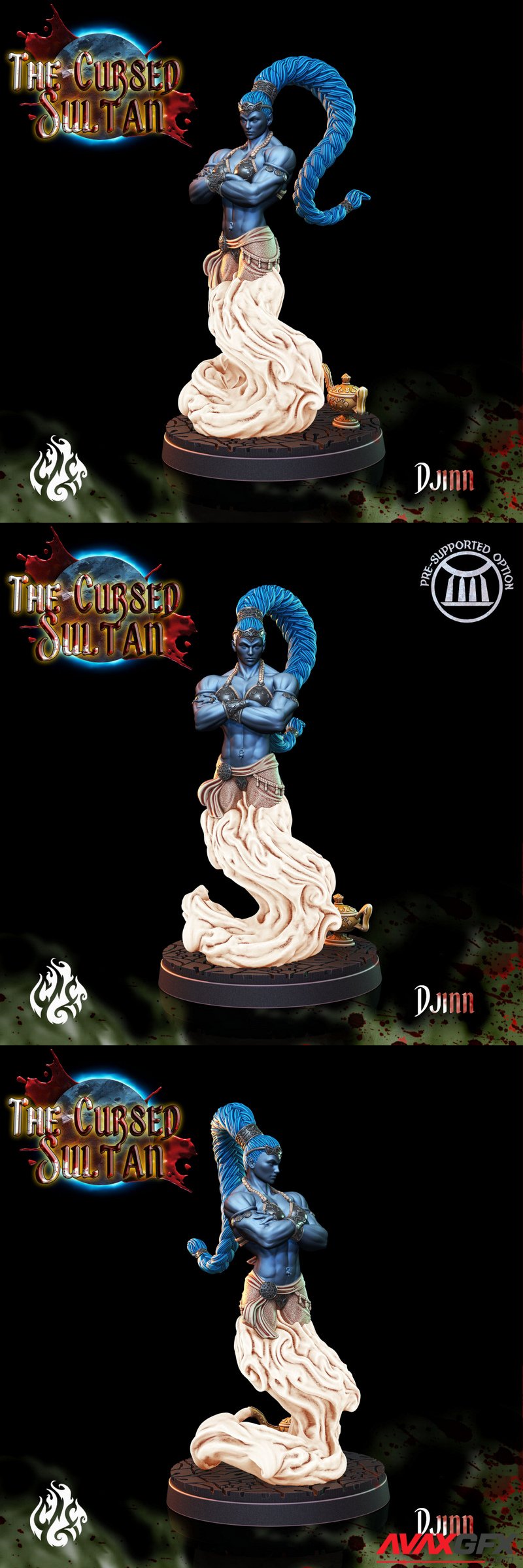 The Cursed Sultan - Djinn - 3D Print Model