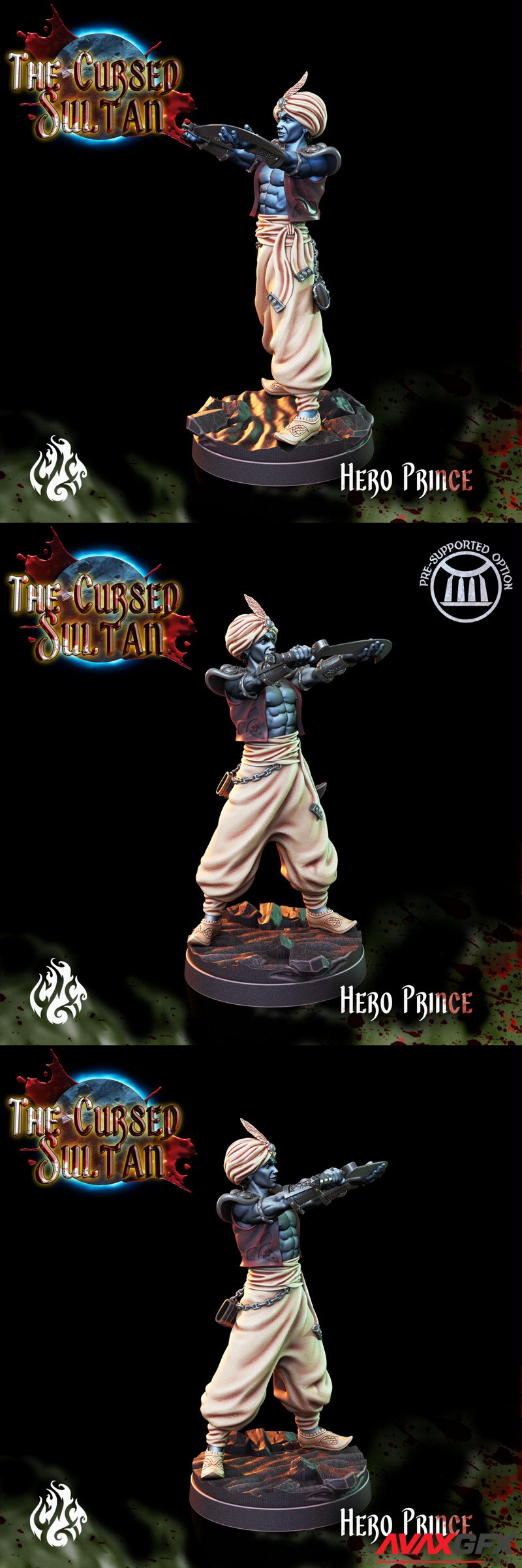 The Cursed Sultan - Hero Prince - 3D Print Model