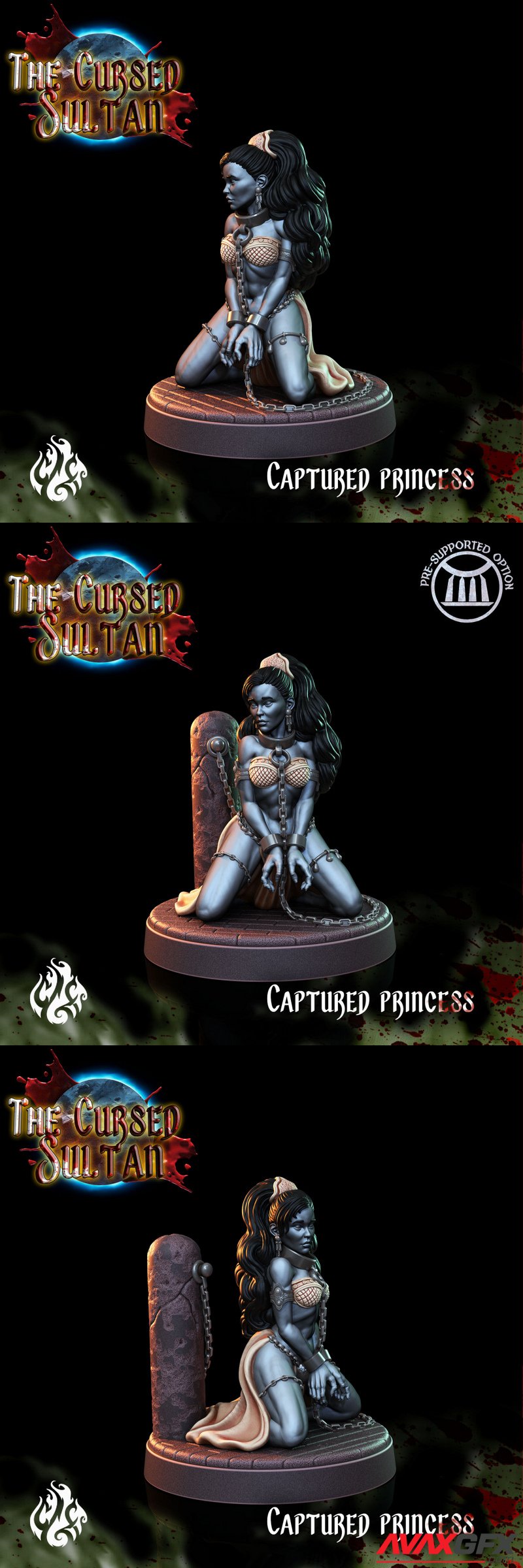 The Cursed Sultan - Captured Princess - 3D Print Model