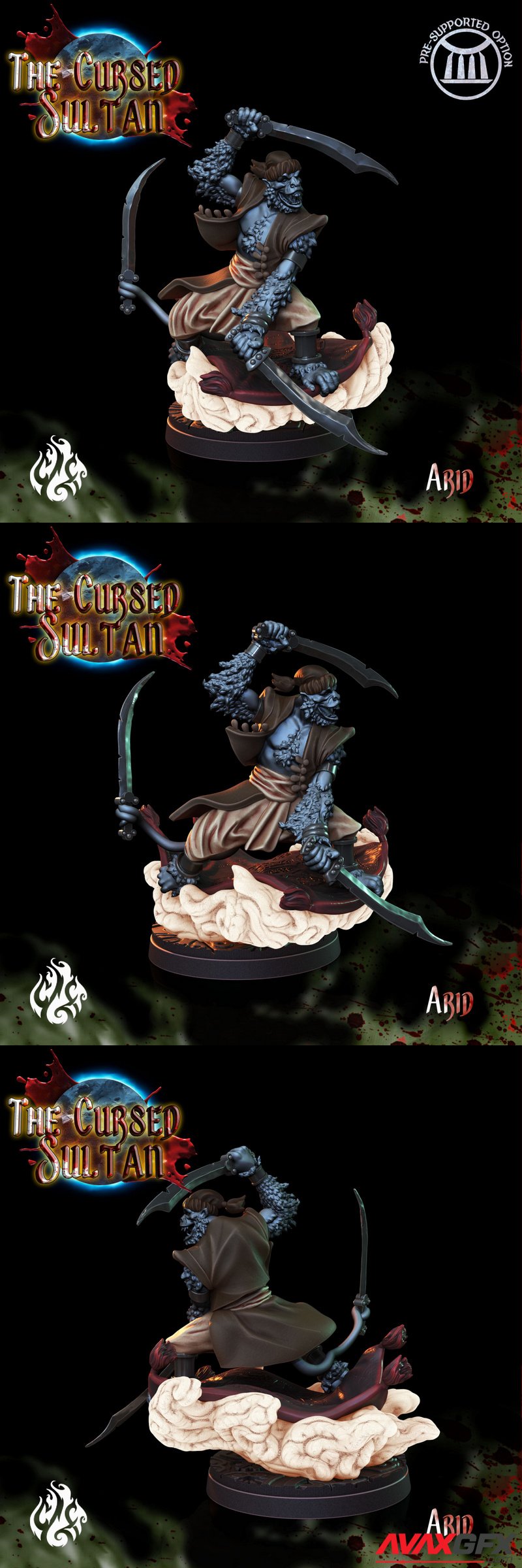 The Cursed Sultan - Arid the Sword Dancer - 3D Print Model