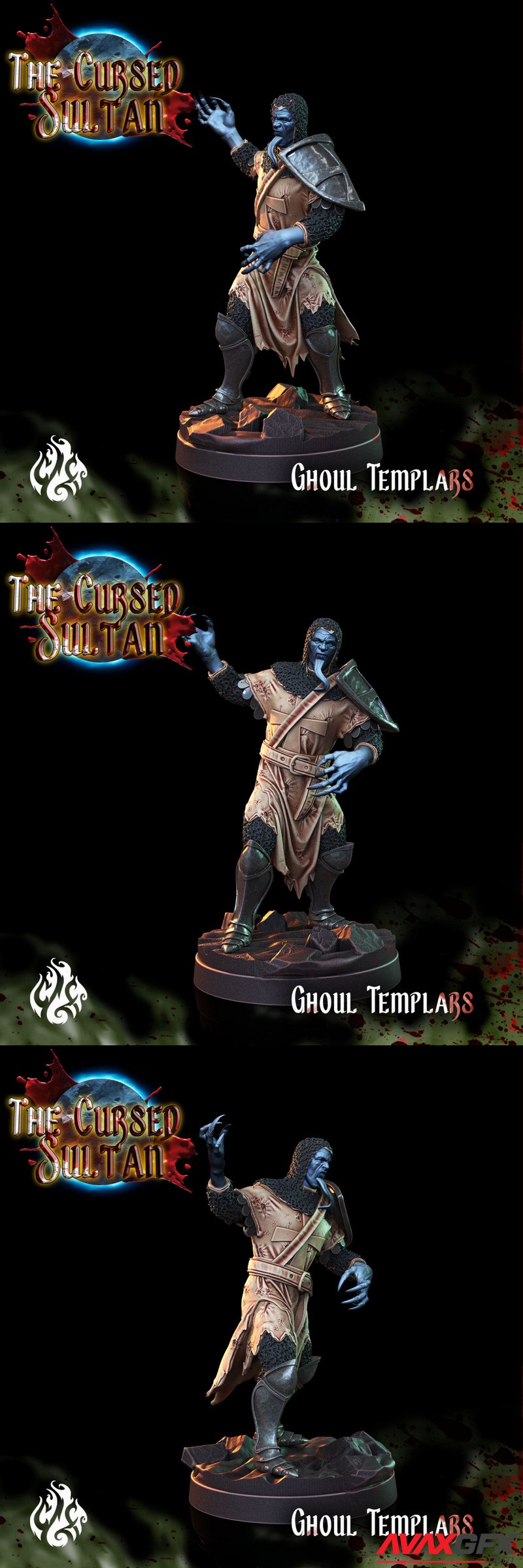 The Cursed Sultan - Ghoul Templar 2 - 3D Print Model