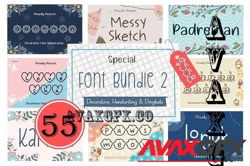 Special Font Bundle 2 - 55 Premium Fonts