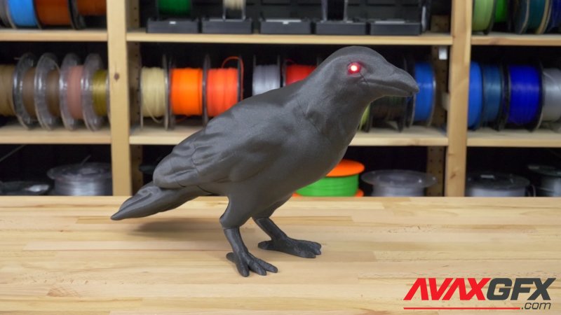 Halloween Crow with LED eyes