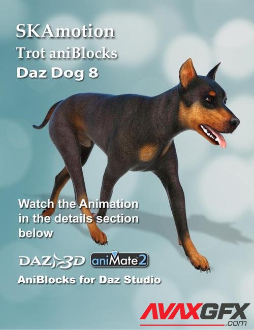 Daz Dog 8 Trot aniBlocks