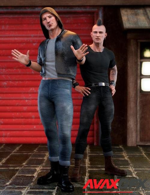 dForce M3D Matt Outfit and Tattoos Set for Genesis 8 and 8.1 Males