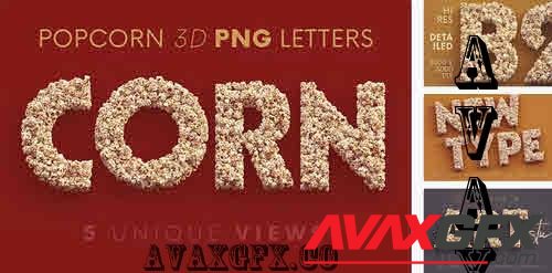 Popcorn - 3D Lettering - 7824345