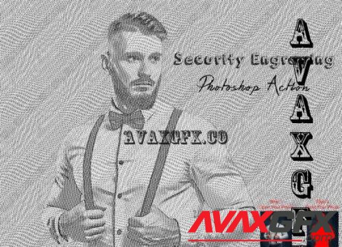 Security Engraving Photoshop Action - 10301276