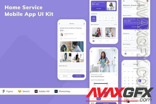 Home Service Mobile App UI Kit VCEX25D
