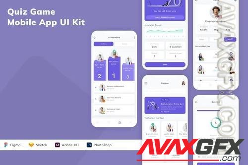 Quiz Game Mobile App UI Kit QHRQ8T3