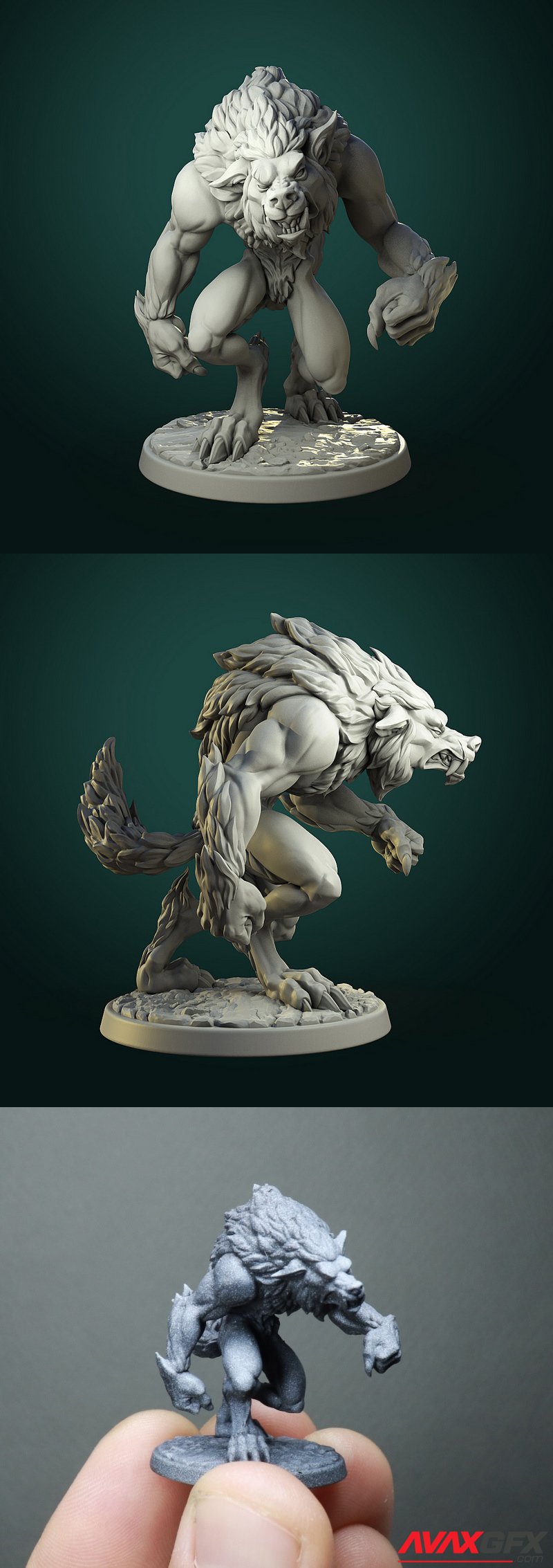 White Werewolf Tavern - Common Werewolf V2 - 3D Print Model