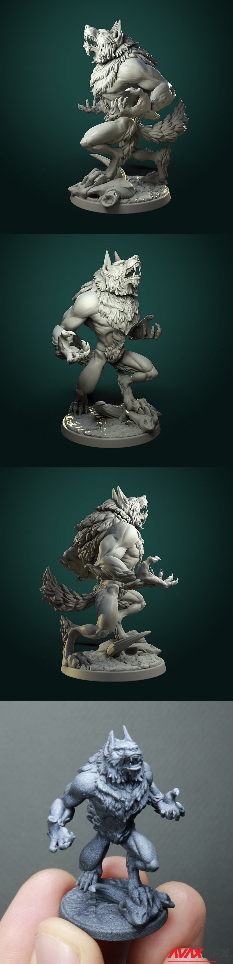 White Werewolf Tavern - Furious Werewolf V1 - 3D Print Model