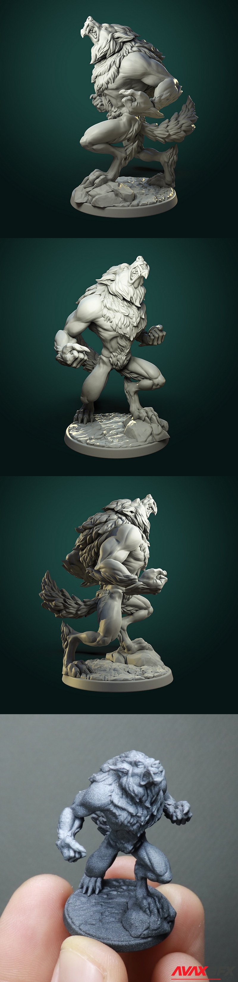 White Werewolf Tavern - Furious Werewolf V2 - 3D Print Model