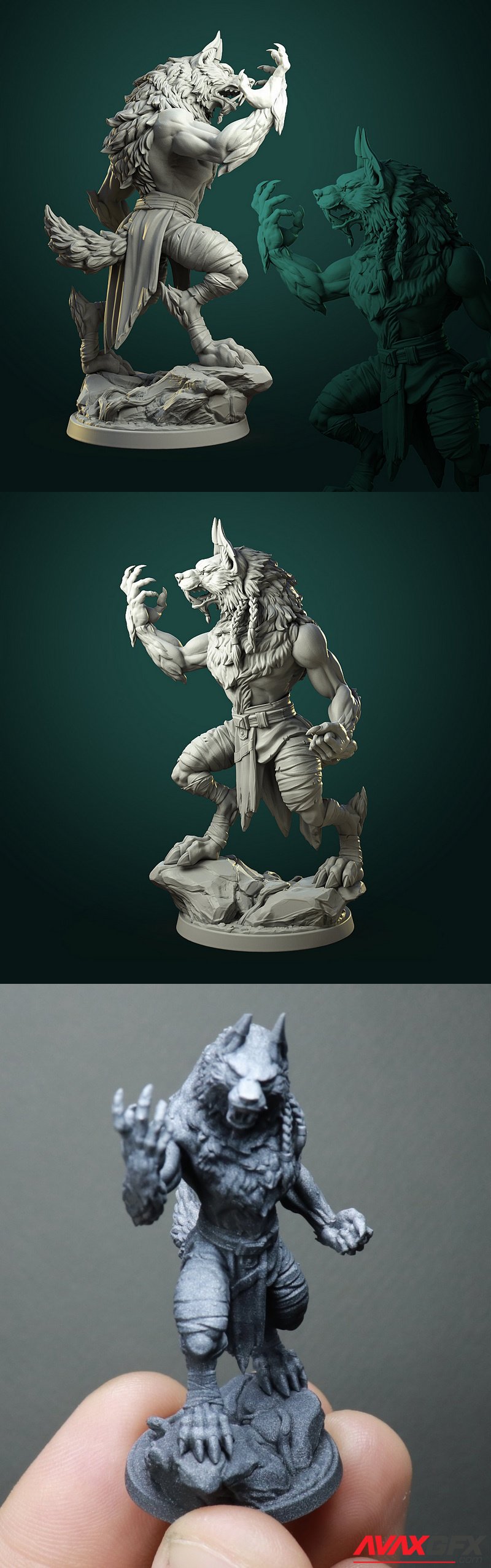White Werewolf Tavern - Karrash The Forest Shadow V2 - 3D Print Model