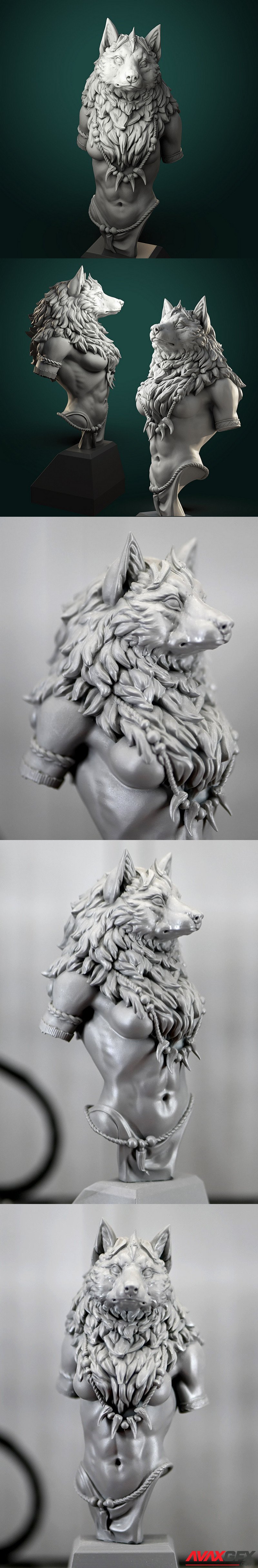 White Werewolf Tavern - Oleana the Werewolf Queen Bust - 3D Print Model