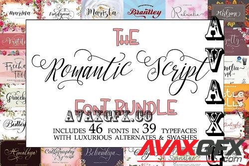 The Romantic Script Font Bundle - 46 Premium Fonts
