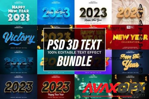 New Year Bundle 3D Editable Text Effect - 21 Premium Graphics