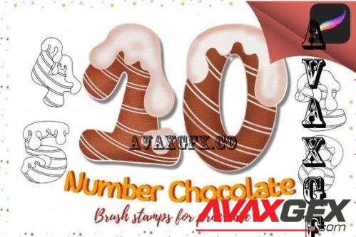 Brush Stamps Chocolate Number