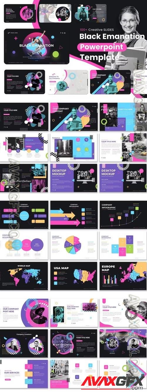 Black Emanation - Business PowerPoint Template