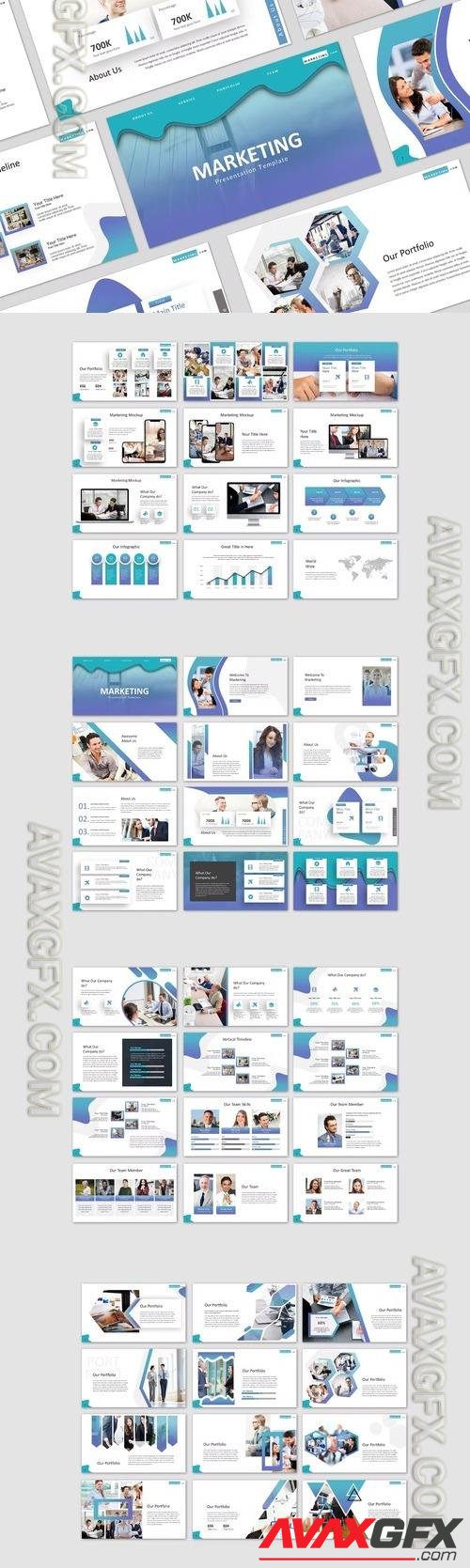 Marketing Business PowerPoint, Keynote and Google Slides 