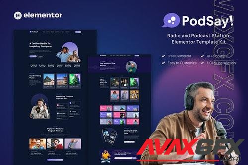 ThemeForest - PodSay - Radio & Podcast Station Elementor Template Kit/40343568