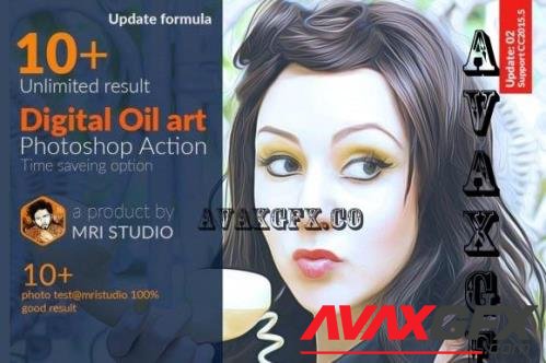 Digital Oil Art Photoshop Action - 917622