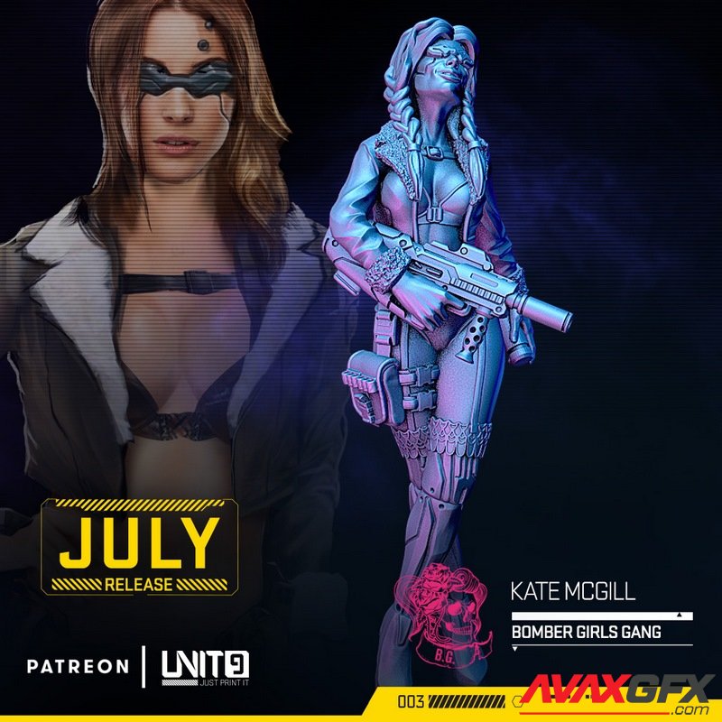 UNIT9 - Bomber Girls Gang - Kate McGill - 3D Print Model