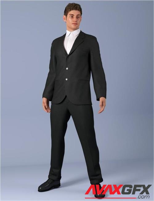 dForce HnC 3Button Suit Outfits for Genesis 8.1 Males