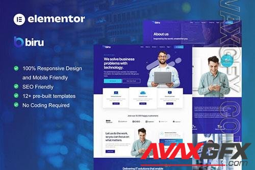 ThemeForest - Biru - IT Services Elementor Pro Full Site Template Kit/40368194