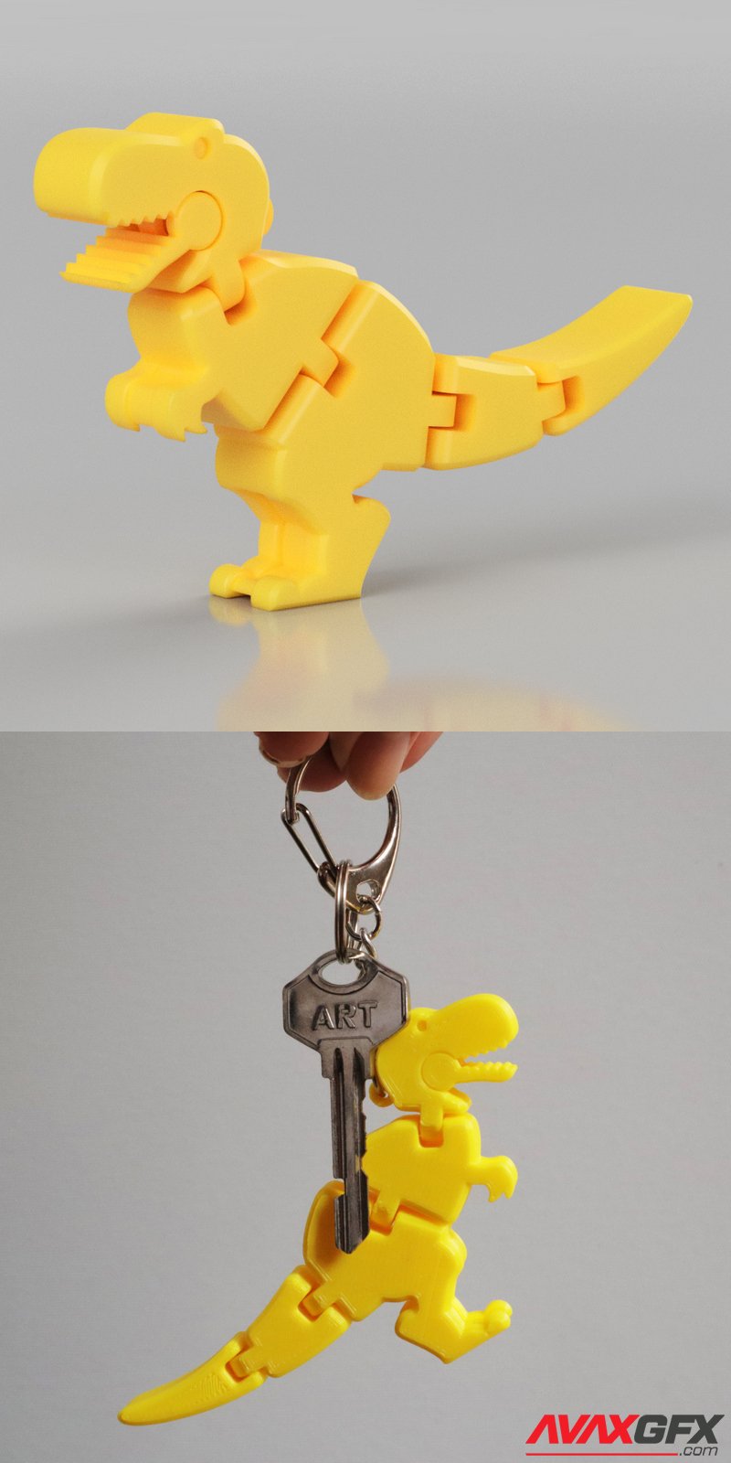 Baby T-rex Flexy Keychain - 3D Print Model