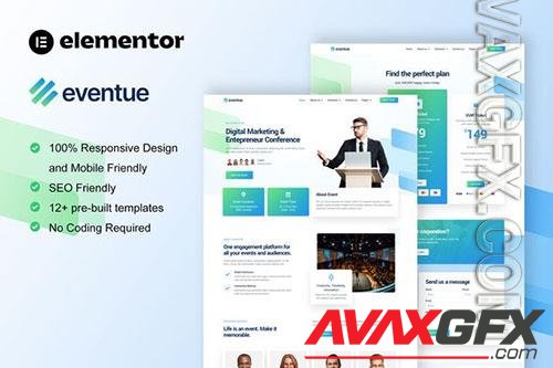 ThemeForest - Eventue - Event & Conference Elementor Template Kit/40384059