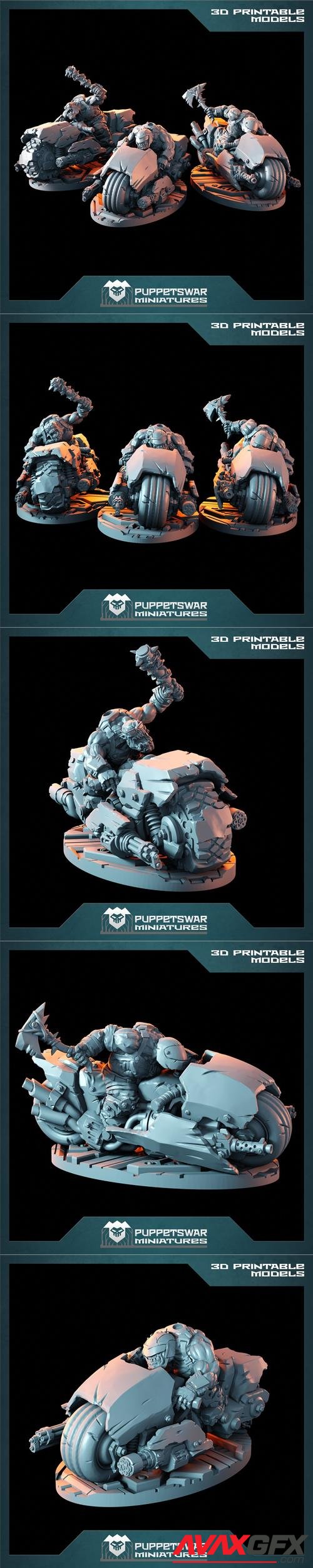 Puppetswar Miniatures - Ork Biker Set – 3D Print