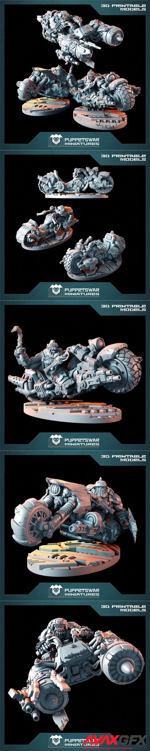 Puppetswar Miniatures - Orc Bikers Set B – 3D Print