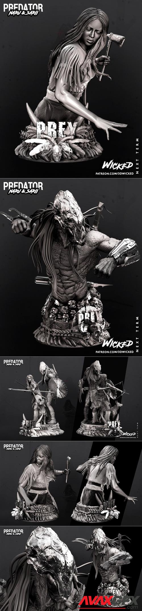 Wicked - Predator and Naru - Statue and Bust – 3D Print