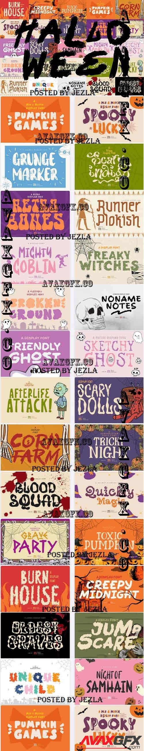 Masa Halloween Font Bundle - 26 Premium Fonts