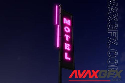 Motel Neon Mockup PSD