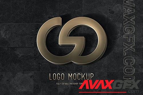 Gold Metal Logo Mockup PSD