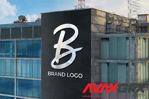 Logo Mockup on Office Building Facade PSD