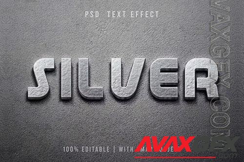 3D Silver Text effect - Template Editable PSD