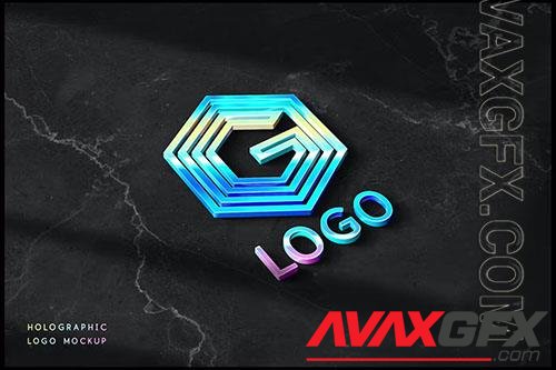 Holographic Logo Mockup PSD