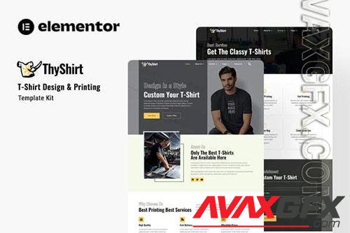 ThemeForest - Thyshirt - TShirt Design and Printing Elementor Template Kit/40488999