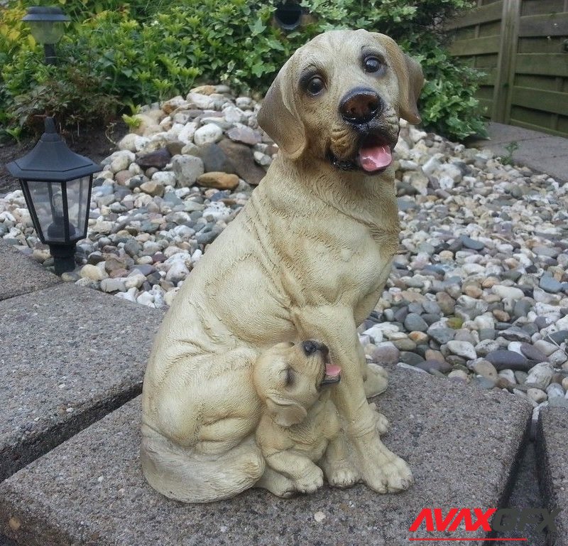 Labrador with Puppy - 3D Print Model