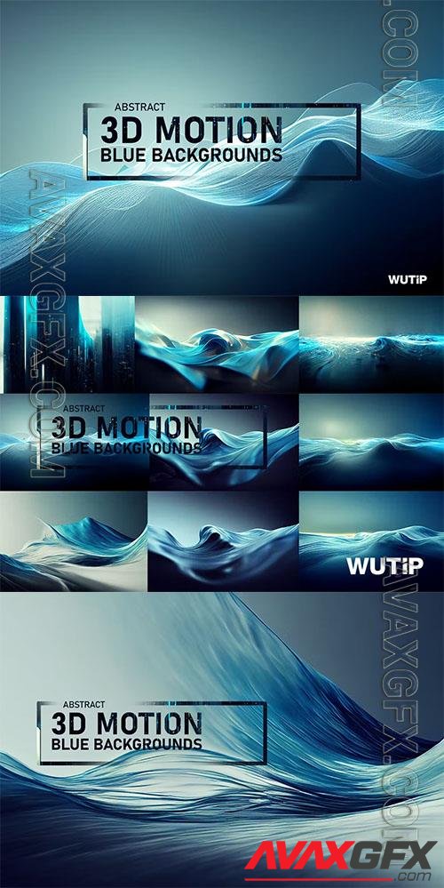 3D Abstract Motion Blue Backgrounds