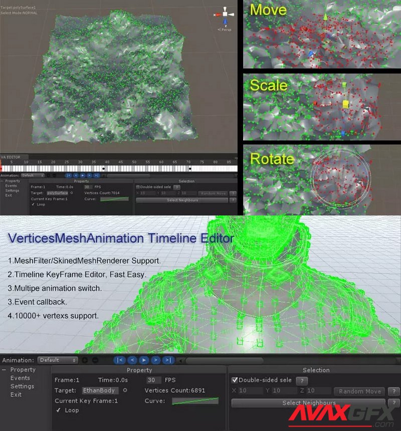 Vertices Animation Timeline Editor